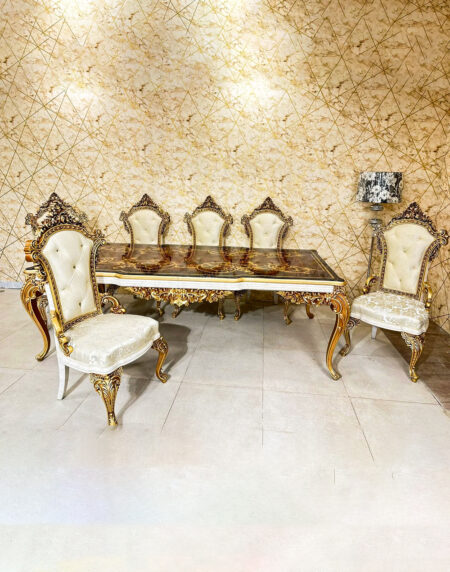 Belle Époque luxury 6 Chairs Dining Set In Pakistan